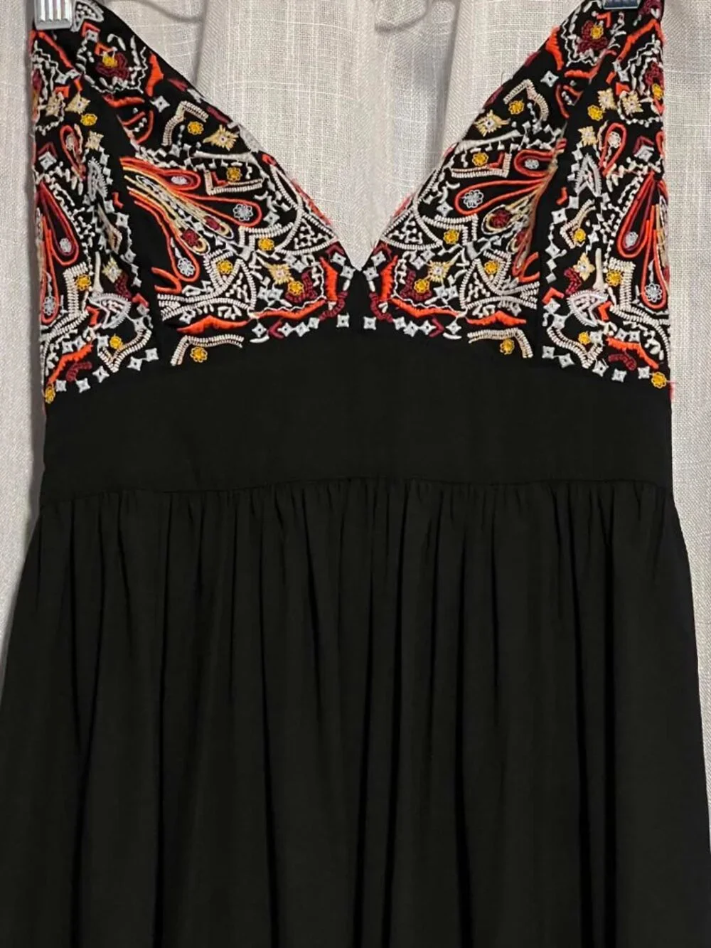 Abercrombie & Fitch Maxi Dress Spaghetti Straps Embroidered Size S
